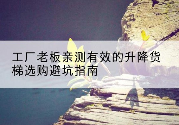 洛南升降货梯怎么选-工厂老板亲测有效的升降货梯选购避坑指南
